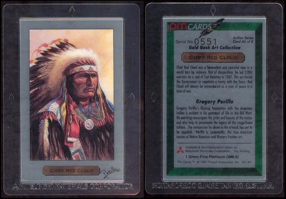 Chief Red Cloud by Gregory Perillo; 1 g 999.5 Platinum MAIN