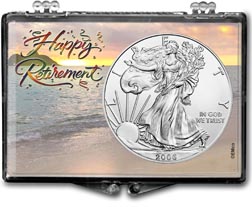 2006 Happy Retirement American Silver Eagle Gift Display THUMBNAIL