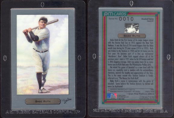 Babe Ruth by Gregory Perillo; 1 g 999.5 Platinum MAIN