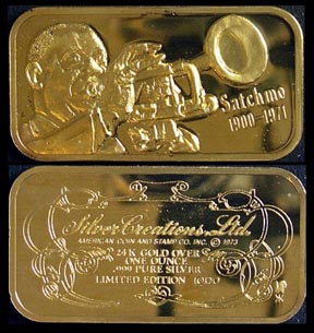 Satchmo - gold plated' Art Bar by Silver Creations. MAIN
