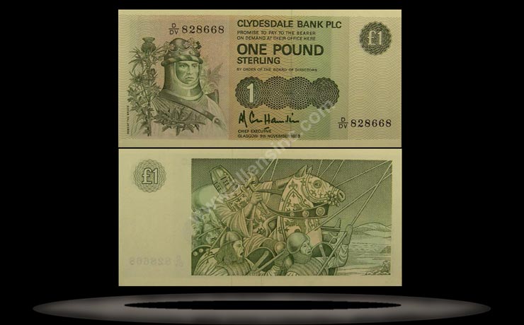 Clydesdale Bank PLC, Scotland Banknote, 1 Pound, 5.1.1983, P#211b MAIN