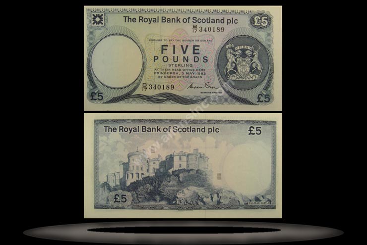 Royal Bank, Scotland Banknote, 5 Pounds, 3.1.1985, P#342c MAIN