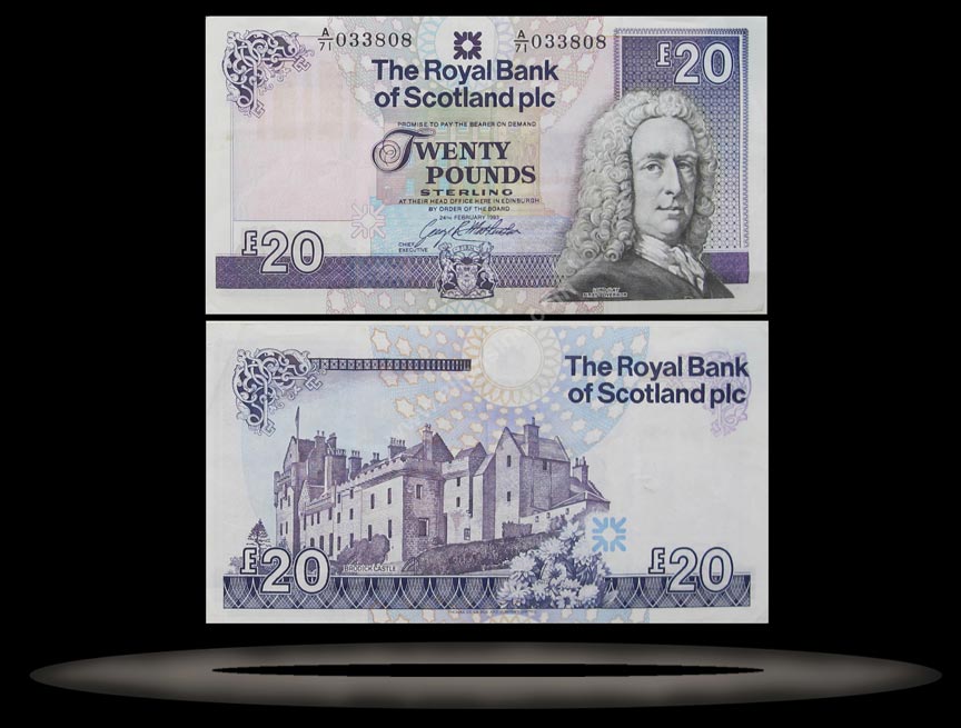 Royal Bank, Scotland Banknote, 20 Pounds, 19.9.2006, P#354d MAIN
