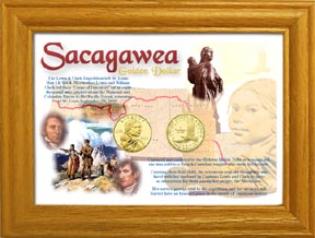 Sacagawea Golden Dollar 2-Coin Display MAIN