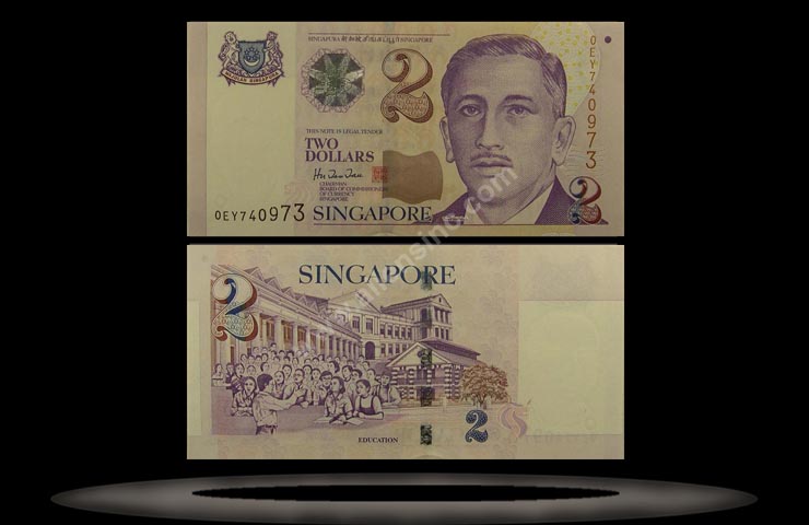 Singapore Banknote, 2 Dollars, ND (1999), P#38 MAIN