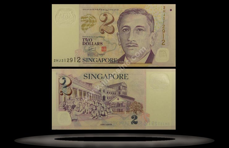 Singapore Banknote, 2 Dollars, ND (2005), P#46a MAIN