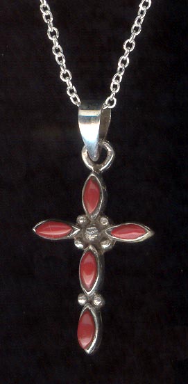 Sterling Silver Necklace, Cross MAIN