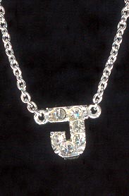 Sterling Silver Necklace, Letter J MAIN