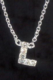 Sterling Silver Necklace, Letter L MAIN