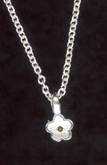 Sterling Silver Necklace, Small Flower MAIN