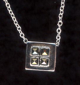 Sterling Silver Necklace, Four Square MAIN