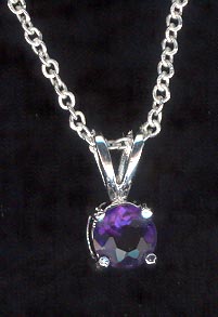 Sterling Silver Necklace, Deep Blue Solitaire MAIN