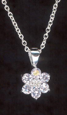 Sterling Silver Necklace, Pale Lavender Flower MAIN