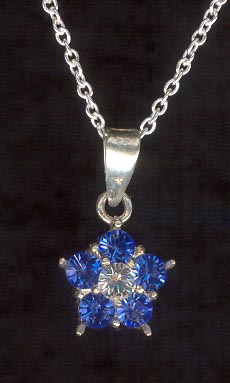 Sterling Silver Necklace, Blue Flower MAIN