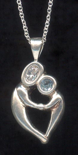 Sterling Silver Necklace, Mother and Child - boy MAIN