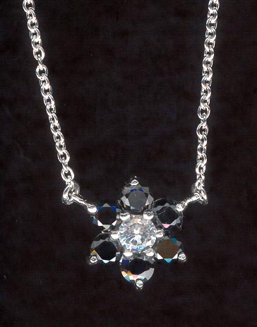 Sterling Silver Necklace, Flower MAIN