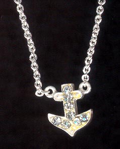 Sterling Silver Necklace, Anchor MAIN