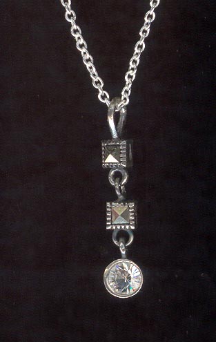 Sterling Silver Necklace, Solitaire MAIN