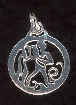 Sterling Silver Charm, Aquarius MAIN
