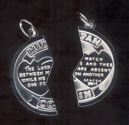 Sterling Silver Charm, Mizpah Coin MAIN
