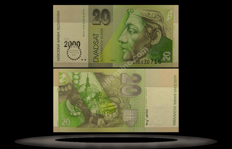 Slovakia Banknote, 20 Korun, 1.6.1995, P#20b MAIN