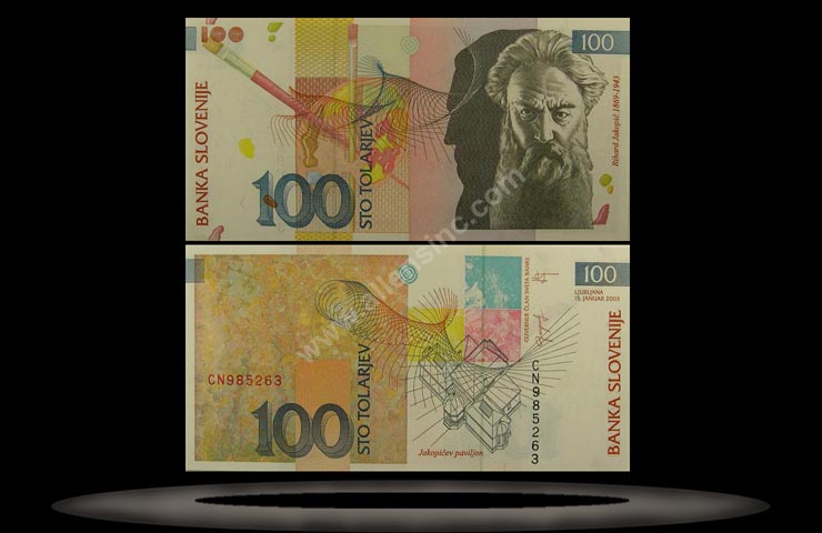 Slovenia Banknote, 100 Tolarjev, 15.1.2003, P#31a MAIN