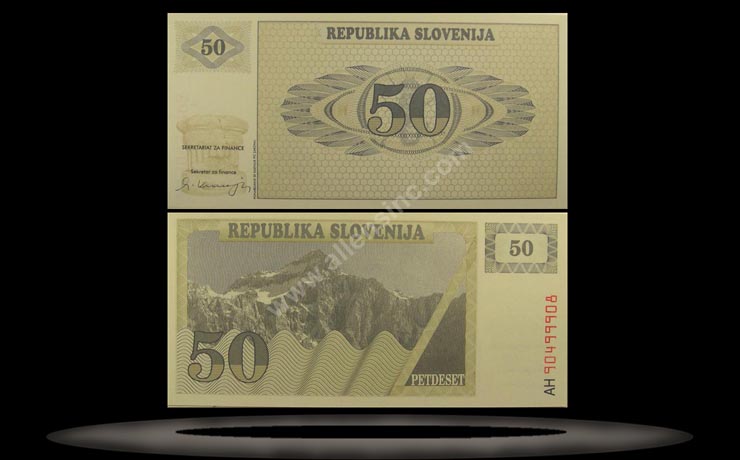 Slovenia Banknote, 50 Tolarjev, 1990, P#5a MAIN