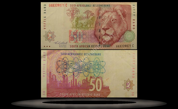 South Africa Banknote, 50 Rand, ND (1992), P#125b MAIN