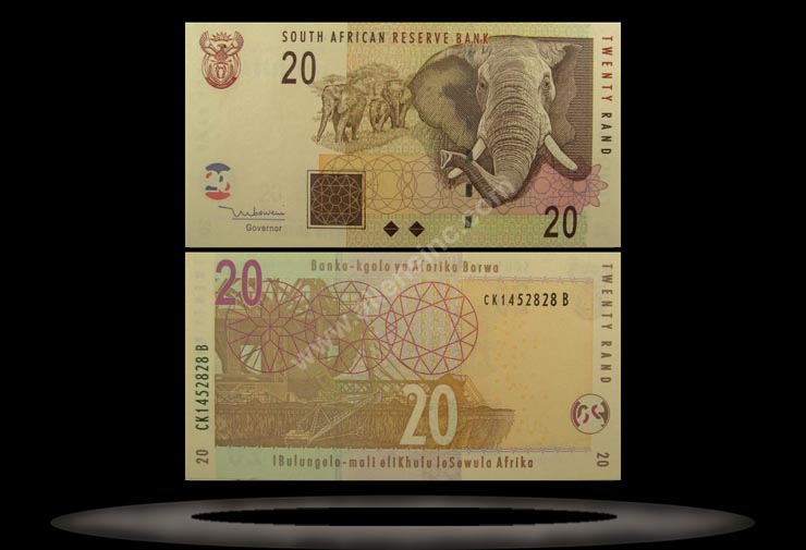 South Africa Banknote, 20 Rand, ND (2009), P#129b MAIN