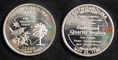 South Carolina Quarter Replica' Art Bar. MAIN