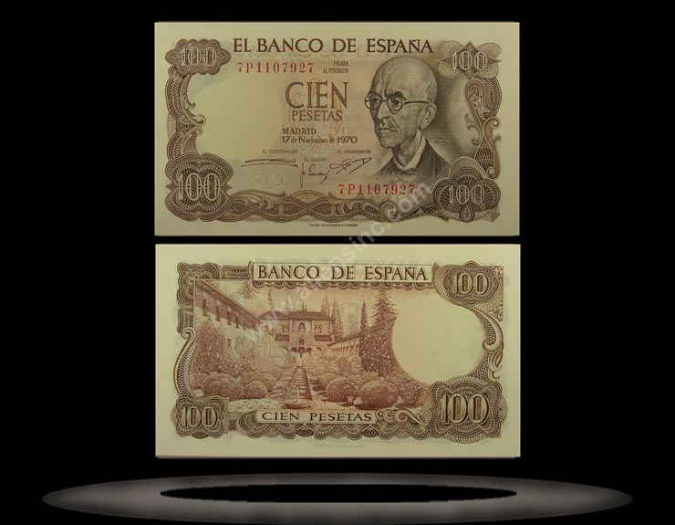 Spain Banknote, 100 Pesetas, 17.11.1970, P#152 MAIN