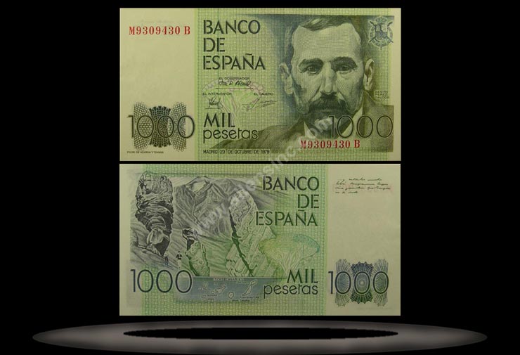 Spain Banknote, 1000 Pesetas, 23.10.1979, P#158 MAIN