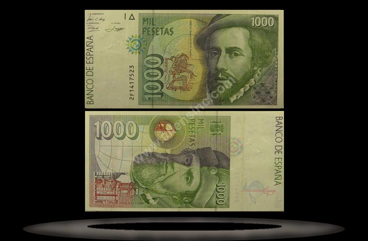 Spain Banknote, 1000 Pesetas, 12.10.1992, P#163 MAIN