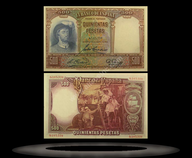Spain Banknote, 500 Pesetas, 25.4.1931, P#84 MAIN