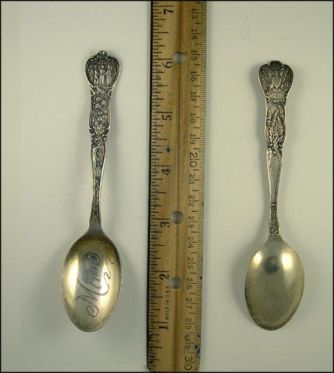 Floral Handle, People, US Seal on Back, Minco, Oklahoma Souvenir Spoon MAIN