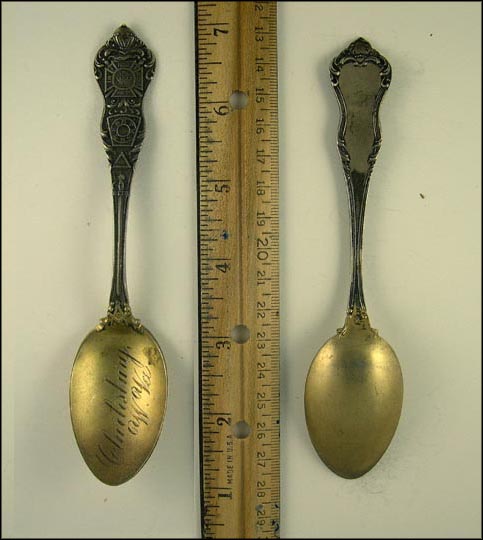Freemason Symbols, Clarksburg, West Virginia Souvenir Spoon MAIN