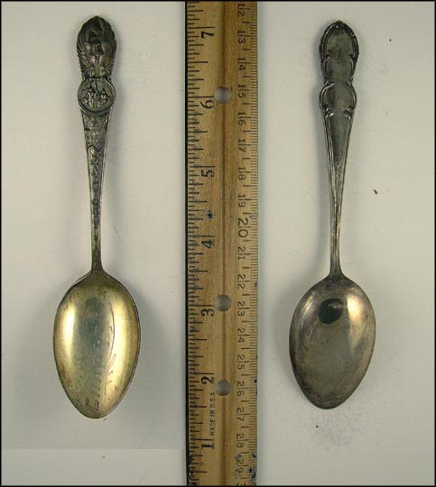 Eagle, People, Building, Flag, Charlotte, North Carolina Souvenir Spoon MAIN