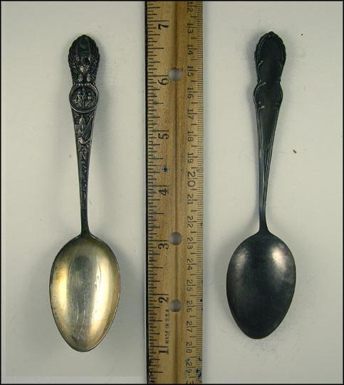 Eagle, People, Building, Flag, Hendersonville, North Carolina Souvenir Spoon MAIN