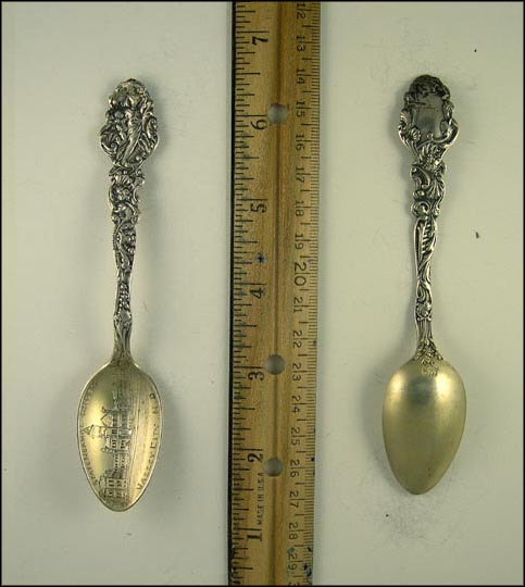 Floral, Woman, State Normal School, Valley City, North Dakota Souvenir Spoon MAIN