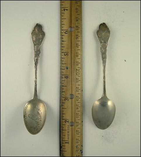 Floral, Otter Building Dam, Kenmare, North Dakota Souvenir Spoon MAIN