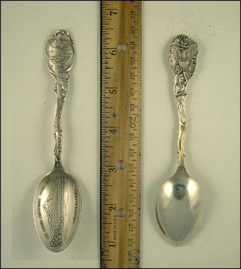 Mt. Hood, State Seal, Frog Holding Umbrella, Eagle, Portland, Oregon Souvenir Spoon MAIN