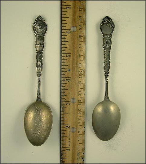City Seal, Court House, Coming of the White Man, Fish Wheel, Willamette River...... Souvenir Spoon MAIN