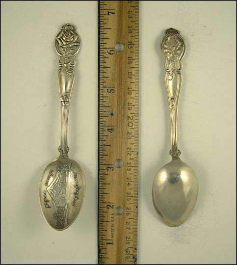 Mt. Hood, Flower, Portland, Oregon Souvenir Spoon MAIN