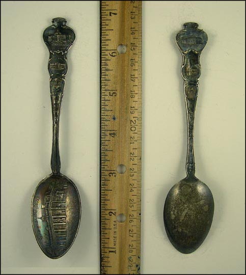 Washington's Home, U.S Treasury, Arlington Mansion, White House...... Souvenir Spoon MAIN