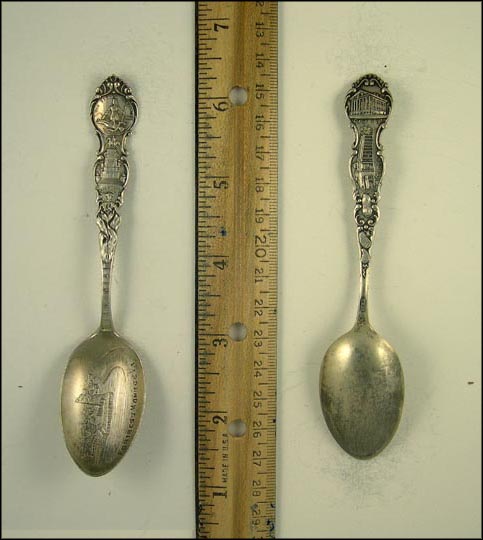 Fortress Monroe, Washington Monument, Capitol, Washington's Home, Peanut, Virginia Souvenir Spoon MAIN