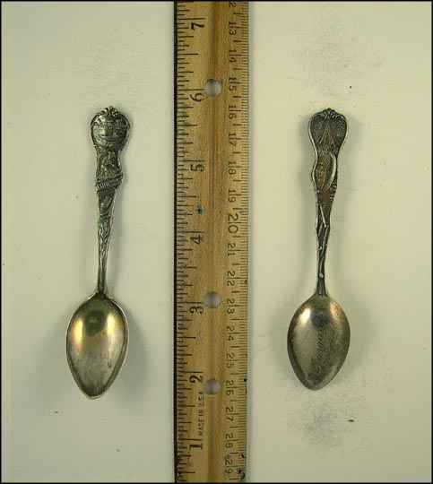 State Seal, Miner, Ears of Corn, Tee Pee, Canoe, Tennessee Souvenir Spoon MAIN