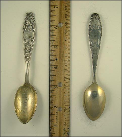 Bear, State Seal, Tree, Fort Howard 1851, Water, Green Bay, Wisconsin Souvenir Spoon MAIN