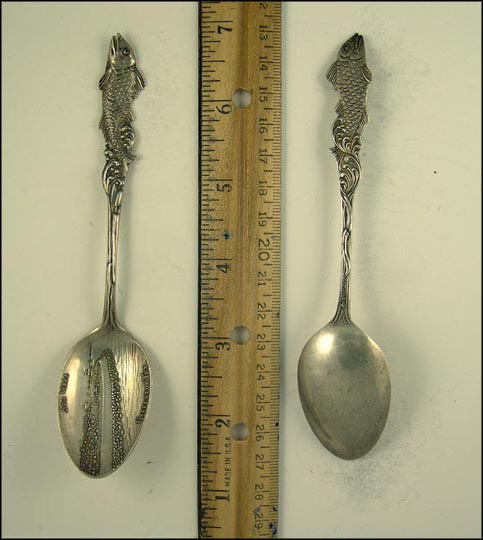 Sea Wall, Fish, Galveston, Texas Souvenir Spoon MAIN