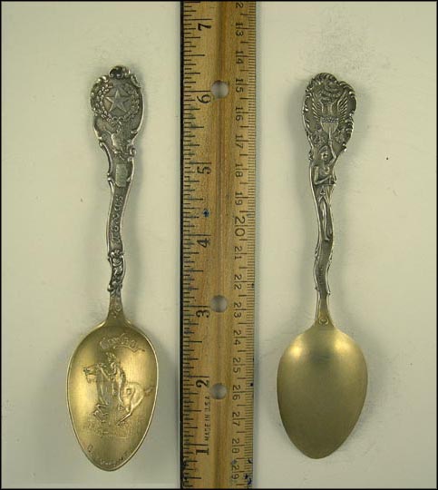 Lone Star, cotton, Long Horn, Cowboy, Beaumont, Texas Souvenir Spoon MAIN