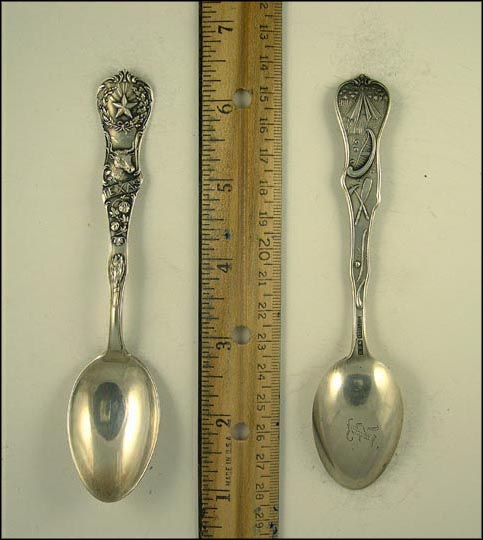 Lone Star, Long Horn, Flowers, Tee Pee, Canoe, Texas Souvenir Spoon MAIN